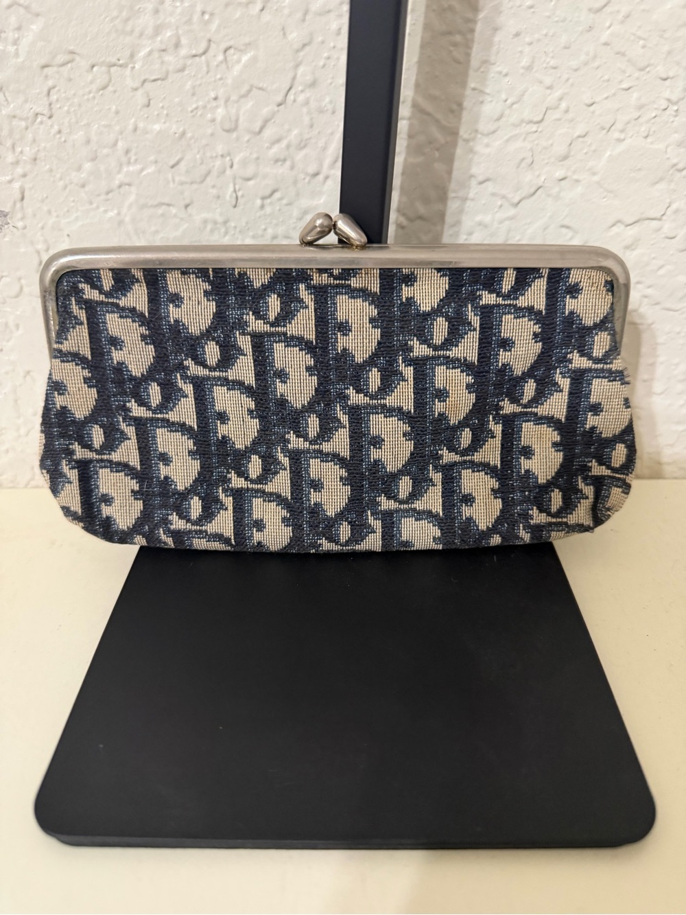 Dior Navy and Cream Monogram Coin Purse